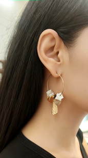 心海一物|原创925银金色欧美夸张大圈晚会大气轻奢耳环港风耳饰