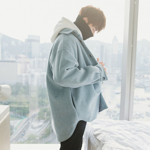 港风宽松毛呢外套