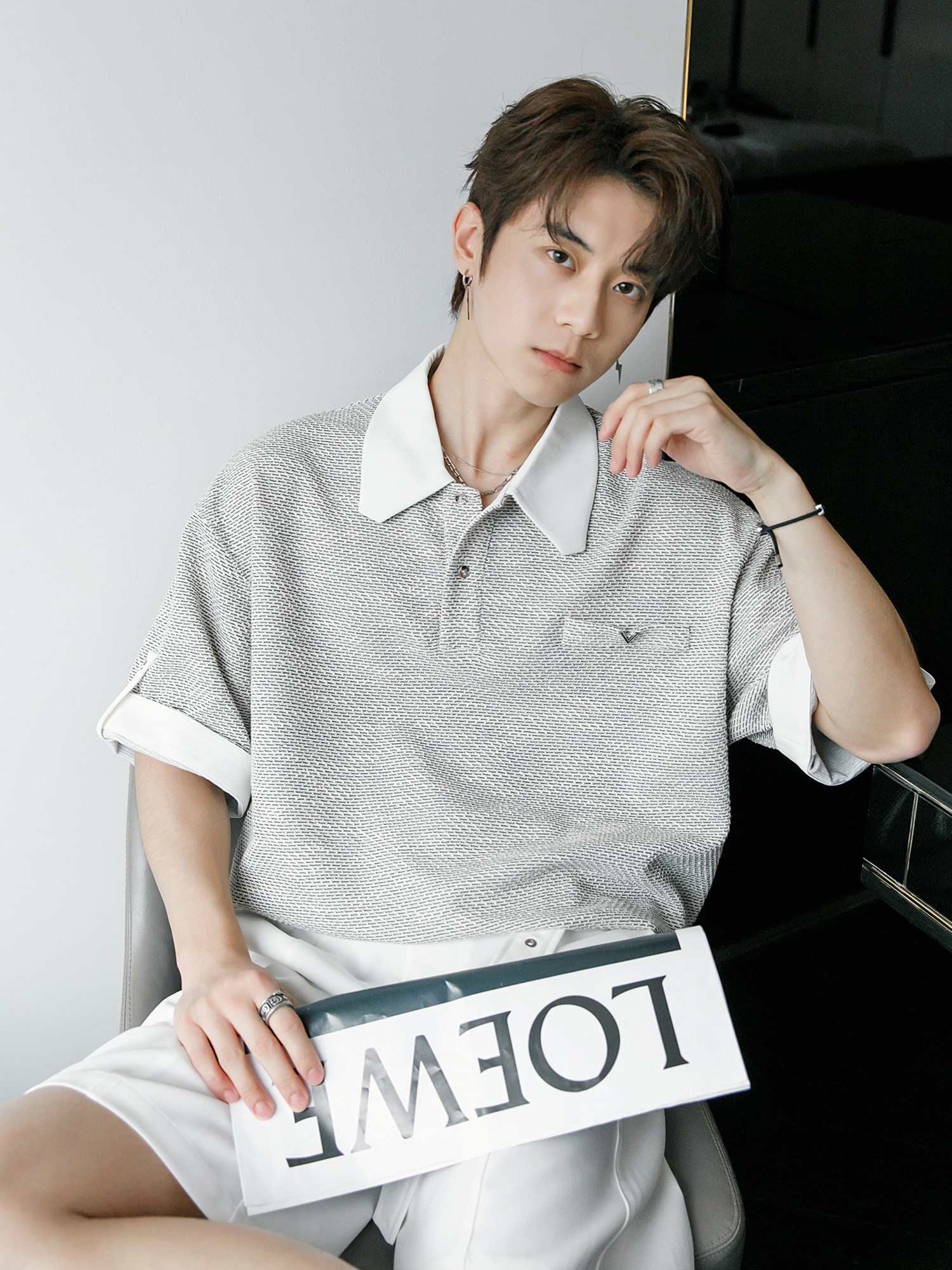 CHICERRO SICILY MENS SUMMER LAPEL TEXTURE HANDSOME MENS POLO SHIRT PREMIUM SHORT SLEEVE T-SHIRT