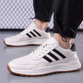 真皮运动风休闲皮鞋 头层牛皮男鞋 男士 新款 潮流防滑小白 2026春季