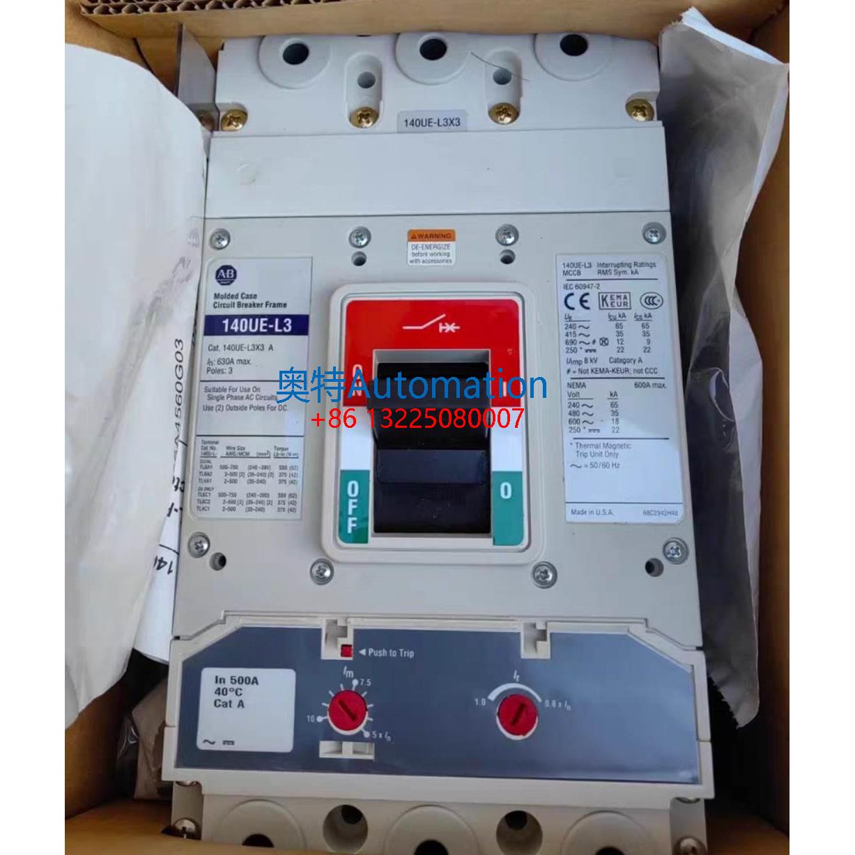 原装AB罗克韦尔塑壳断路器140UE-L3F3-D50 3P500A议价$