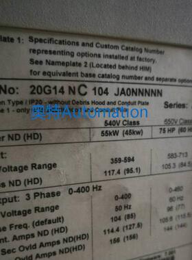 20DC085A0NNNANANE 罗克伟尔变频器 全新原装现货质保一年议价$