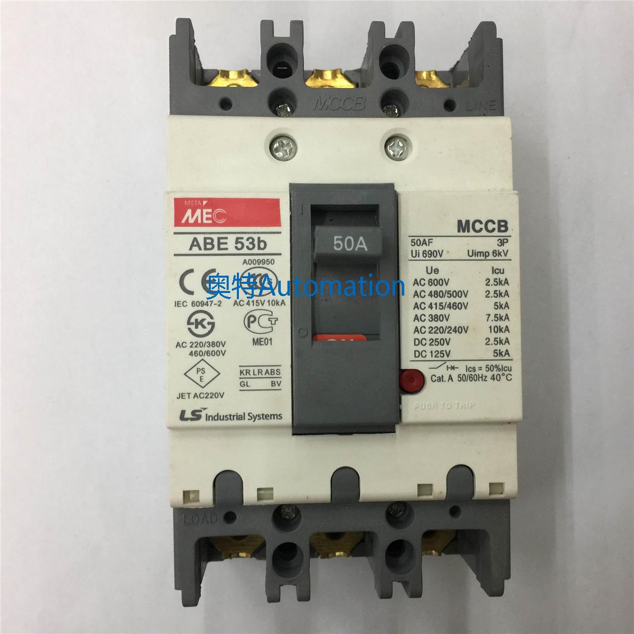 原装ABE53b 3P 50A韩国产电空气开关塑壳式断路器议价$