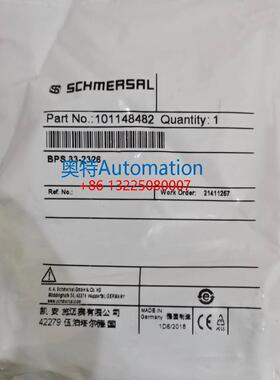 全新施迈赛SCHMERSAL磁性开关BPS33-2326 21411257原装现货议价$