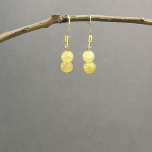 福利区 卡6渐变玉色琉璃耳坠925银镀金淡紫渐变2