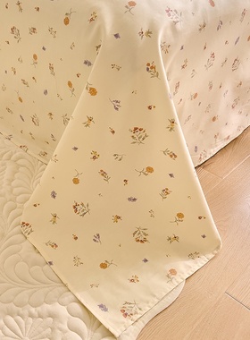 粉紫浅紫色碎花全棉床单单件高密度纯棉学生宿舍被单单双人1.21.5