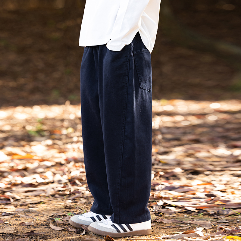 简约高街男童宽松工装休闲长裤子25新款中大儿童宽松纯棉哈伦裤潮
