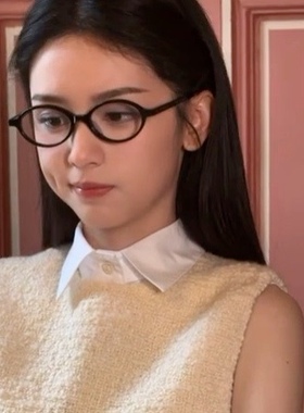 书呆子小黑框灵动椭圆平光眼镜配度数近视知性斯文素颜学生减龄框