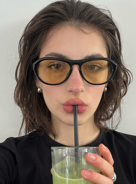 复古美式运动感椭圆经典时髦遮脸墨镜防紫外线拍照显瘦太阳眼镜潮