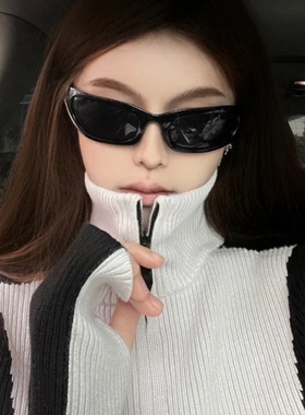 酷辣帅复古飞行员未来科技银黑紫墨镜Y2K凹造型高级感ins太阳眼镜