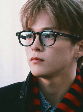 少年洋溢滨田朝光日系简约黑框平光眼镜男痞帅高级感小方框近视镜