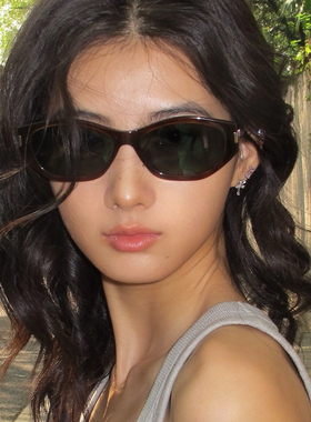 度假松驰复古可可镜猫眼夏季遮阳豹纹墨镜潮辣妹偏光时尚太阳眼镜