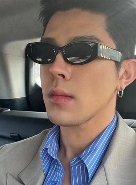 轻奢小众黑色墨镜复古猫眼高级感方圆脸显小防紫外线太阳眼镜酷辣