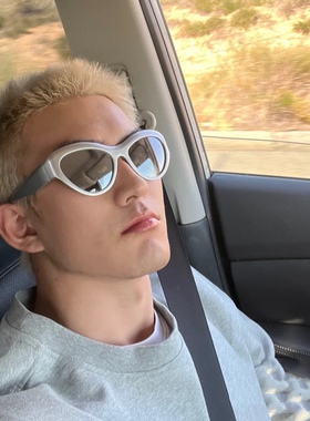 银框水银片骑行出游赛博朋克未来感墨镜男士欧美Y2K酷近视太阳镜
