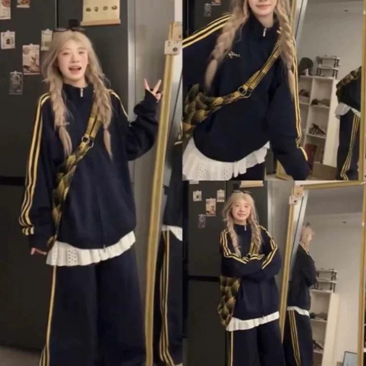 国潮嘻哈运动服套装宽松显瘦