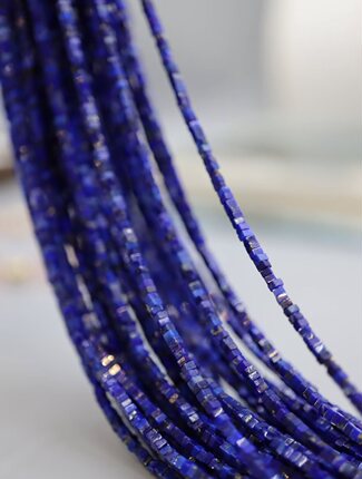 极细青金石/碎银子/小方块/1.5*1mm/diy珠串串珠材料