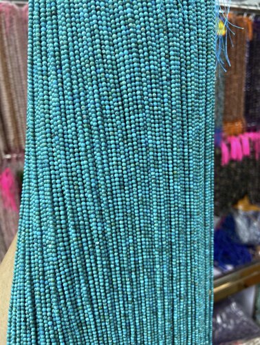 2mm绿松石手工diy蓝松石天然绿松石项链手链半成品长39cm串珠材料
