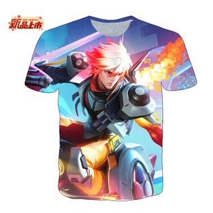 王者荣耀联名短袖t恤男女澜电玩雷克斯李信至尊宝半袖衣服白起cos
