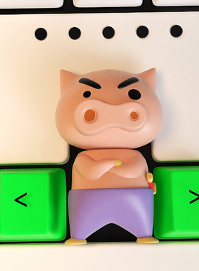 立体女生可爱肥嘟嘟左卫门键帽树脂创意个性机械键盘帽单个装饰品