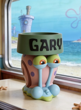 海绵宝宝小蜗电视柜旁轻奢高级感钥匙杂物整理收纳盒卡通装饰摆件