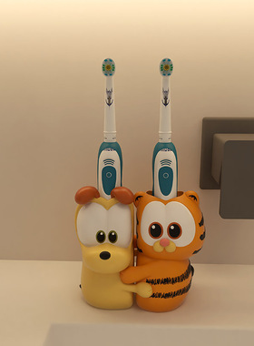 高级感新款加菲猫周边情侣儿童卫生间可爱放牙刷牙膏架子置物架子