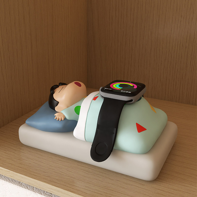 蜡笔小新桌面可爱摆件送儿童生日礼品适用于苹果s10手表充电支架