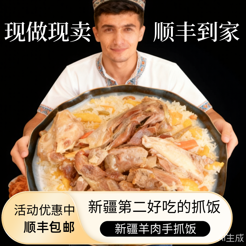 新疆特产美食手抓饭碎肉羊腿排抓饭现做即食顺丰冷链必吃楼兰牧歌,粮油调味/速食/干货/烘焙,微波米饭/炒饭/焗饭/蛋包饭,淘宝优惠券,粉丝福利购,淘宝优惠卷