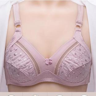 小胸双扣中老年人文胸超薄杯妈妈内衣胸围无钢圈胸罩纯棉薄款小杯