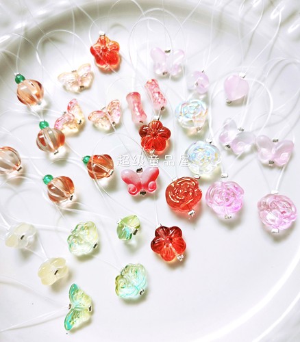 手工编织毛衣毛线配件蝴蝶玫瑰花琉璃珠diy手工配件数字计数扣