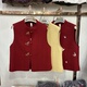 商场同款 96095新中式 贵气红色双面羊毛呢钉珠刺绣立领马甲女年货