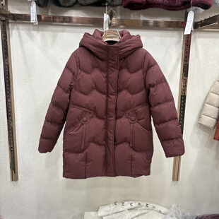 中款 美尚M07专柜正品 连帽加厚保暖妈妈加大码 时尚 百搭外套女 冬季