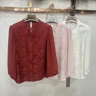 时尚 春新妈妈衬衫 雪纺衫 小衫 气质上衣 女七分袖 杰迪尔2618专柜正品