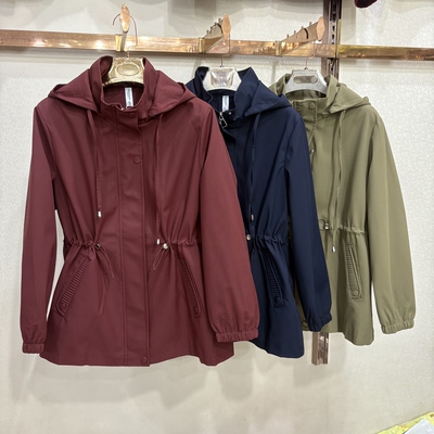 金浩26-11专柜正品春新款独特连帽拉链收腰冲锋衣外套女夹克上衣