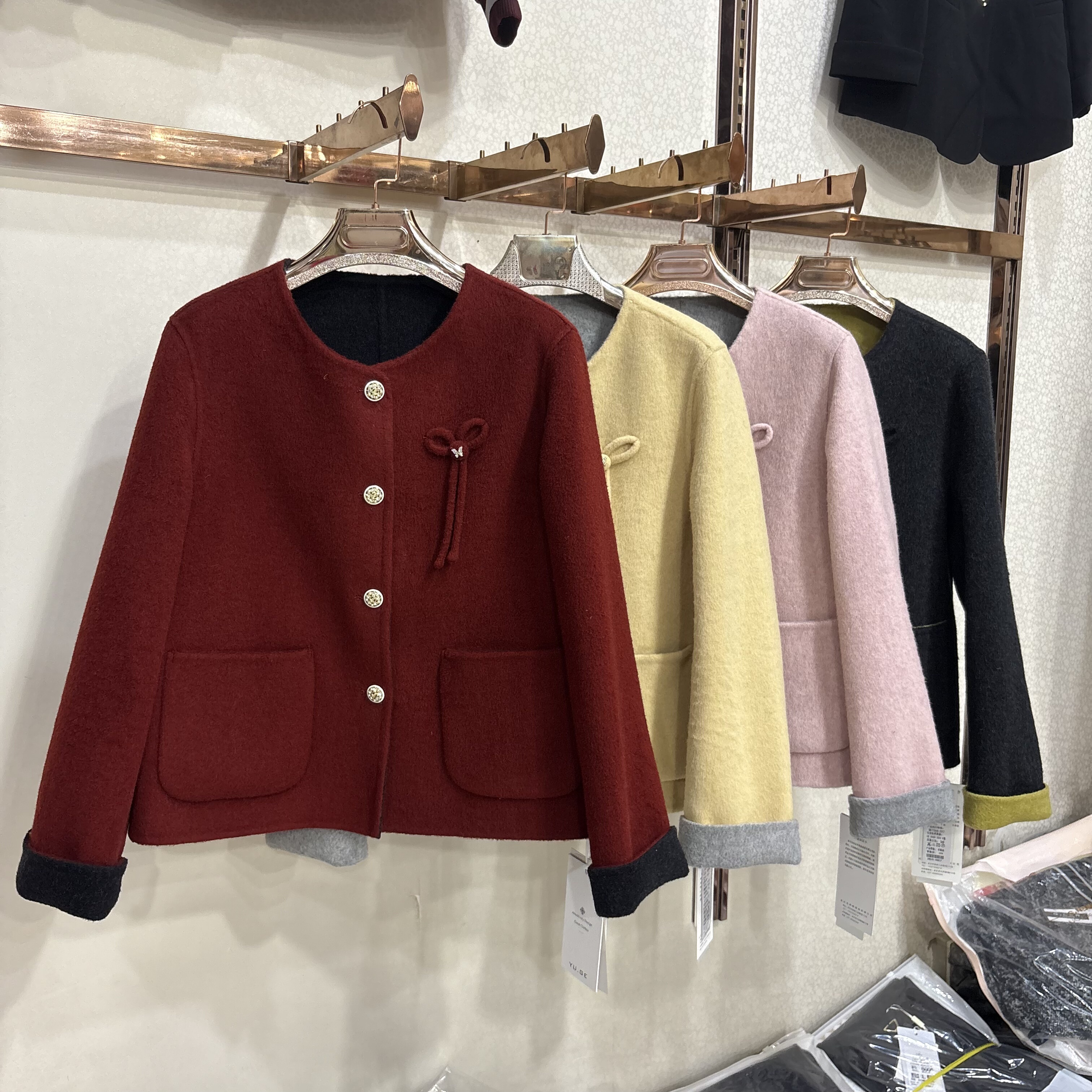 雨格A657专柜正品双面呢子羊毛大衣女秋冬新小香风短款减龄呢外套