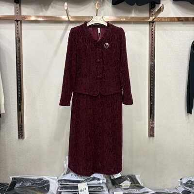 鑫凯丽5812专柜正品长袖连衣裙妈妈气质新款中老年秋裙子婚宴礼服