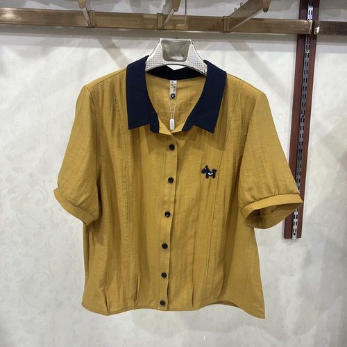 商场同款68A-150夏季新款时尚妈妈装休闲撞色减龄衬衣衬衫女装潮