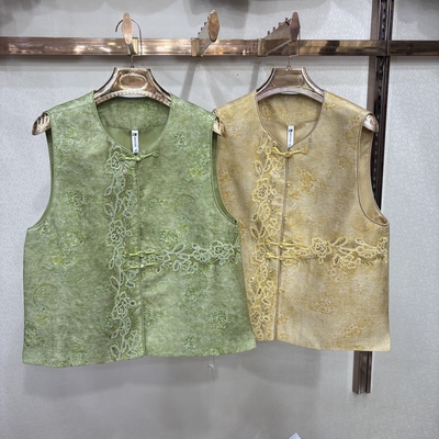 杰迪尔2603专柜正品春新重工钉珠刺绣花圆领国风百搭显瘦马甲外套