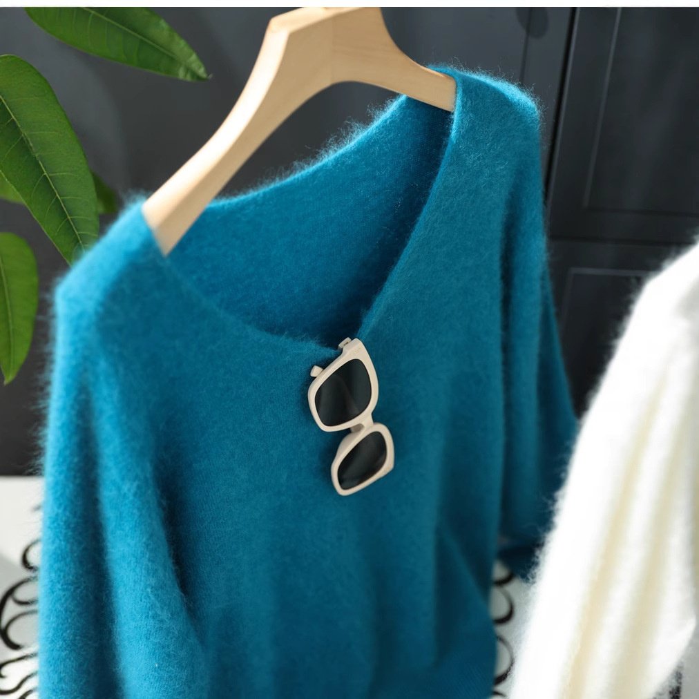 显白巨高级 反季捡漏！圆领V领高奢拉绒羊毛羊绒衫岛精无缝毛衣女