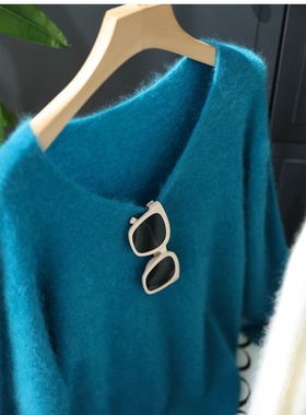 显白巨高级 反季捡漏！圆领V领高奢拉绒羊毛羊绒衫岛精无缝毛衣女