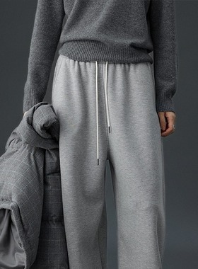 百搭出圈 加绒加厚舒适保暖休闲裤女冬季新款松紧腰抽绳香蕉裤