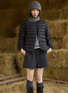 低饱和美学 轻薄短款三防保暖排骨羽绒服女2025冬季新款外套