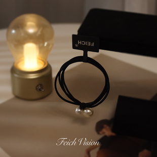 FEICH冷艳时髦精仿珍珠发圈多股弹力皮筋气质名媛头绳简约发饰品