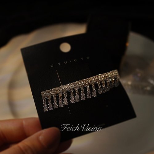 Party Queen时髦精超闪水晶吊坠鸭夹 FEICH水钻侧边夹子边夹发饰