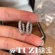 TUZI培育钻石满钻耳环女925纯银高级感设计耳圈耳饰耳钉精致推荐