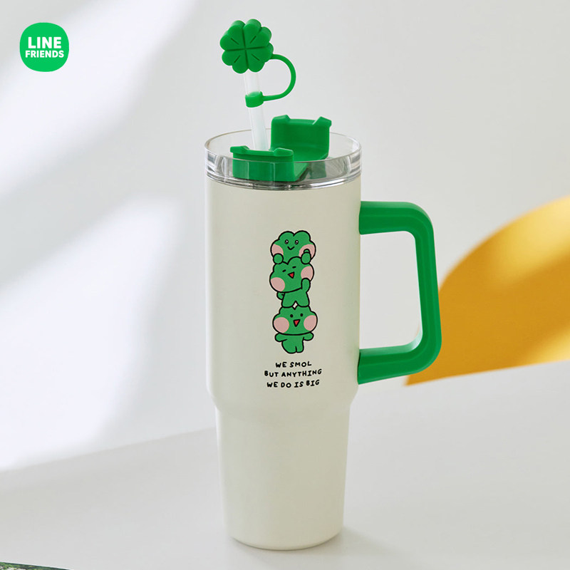 LINE FRIENDS蛙里奥minini保温杯巨无霸吸管杯女水壶冷热饮咖啡杯