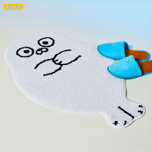 LINE FRIENDS SEALOOK海豹看看毛绒地毯入门地垫卡通家居脚垫子