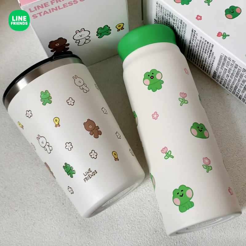 LINE FRIENDS布朗熊不锈钢保温杯桌面水杯子冷热饮咖啡杯随行水瓶