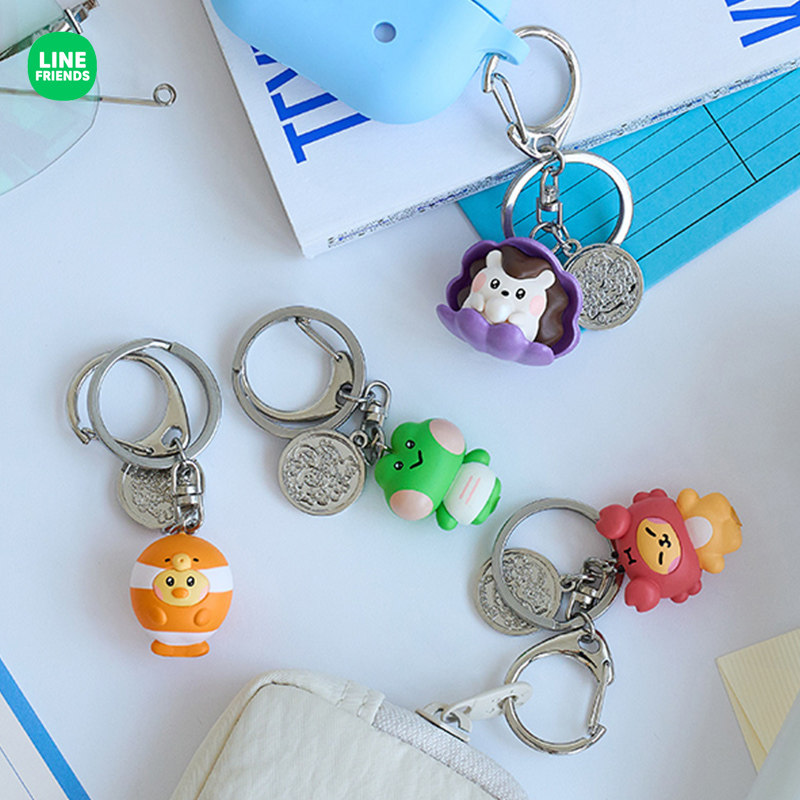 LINE FRIENDS布朗熊minini海底世界钥匙扣包挂件硬体公仔钥匙链