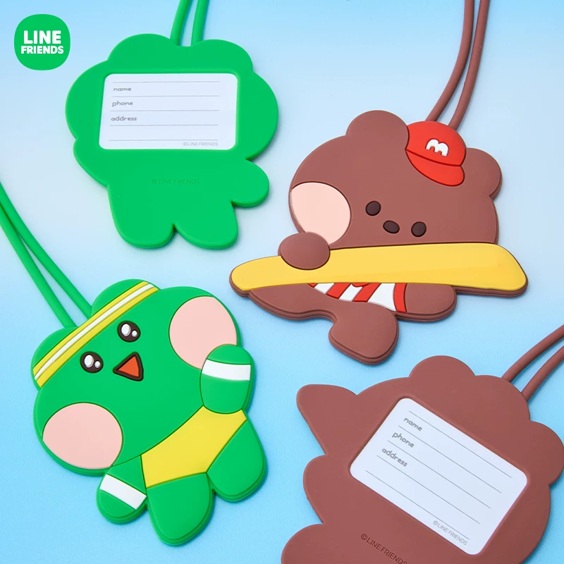 LINE FRIENDS布朗熊minini WORLD行李牌旅行箱包登机托运挂件吊牌