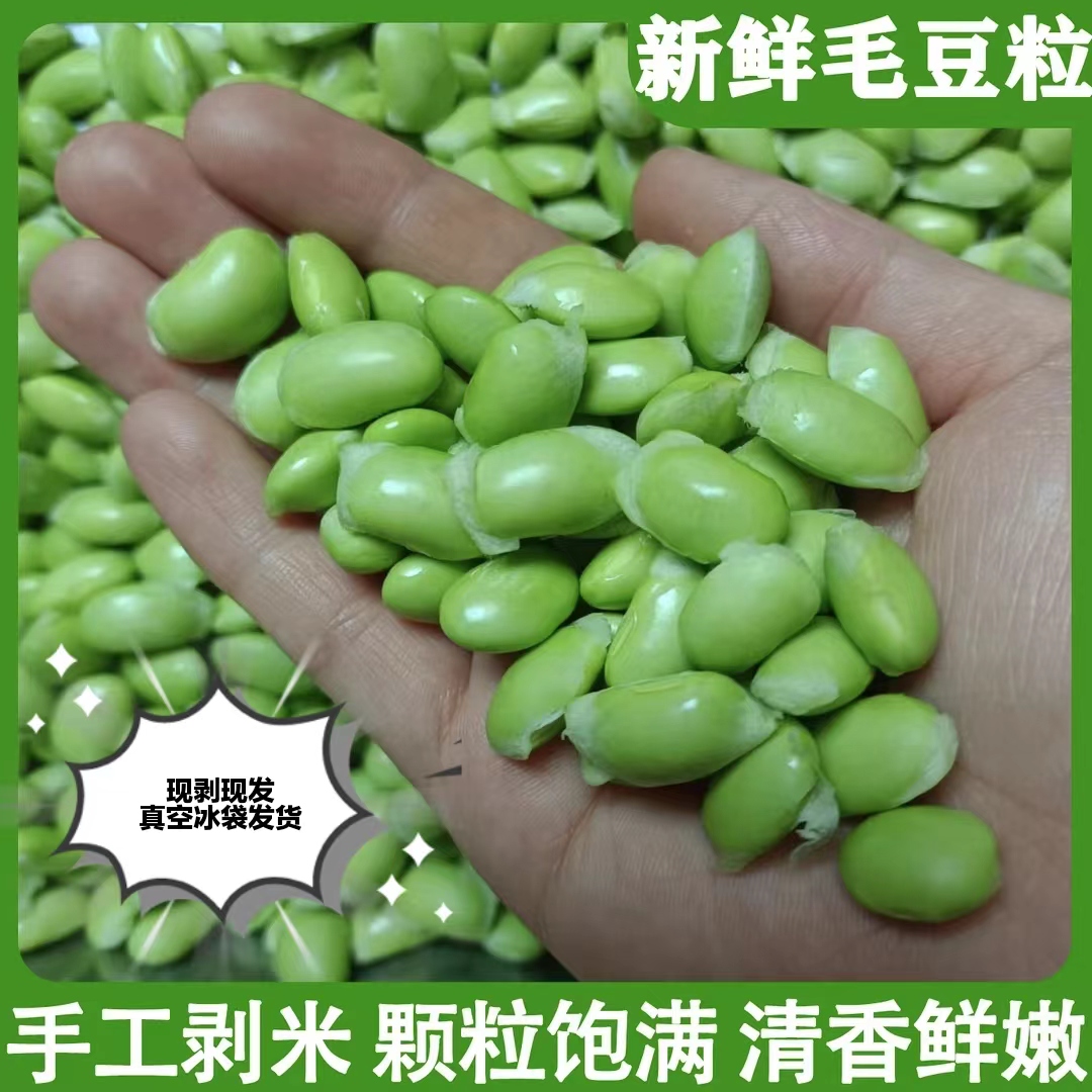 大粒现摘手剥毛豆仁大粒毛豆米
